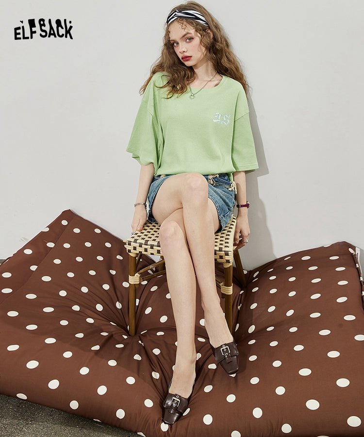 
                  
                    ELFSACK Knitted Short Sleeve Cotton T-Shirts
                  
                