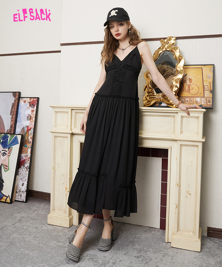 
                  
                    ELFSACK French Black Slip Dresses
                  
                