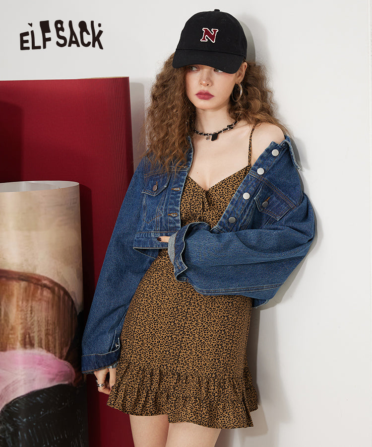 
                  
                    ELFSACK New Designed leopard Print Slip Dresses
                  
                