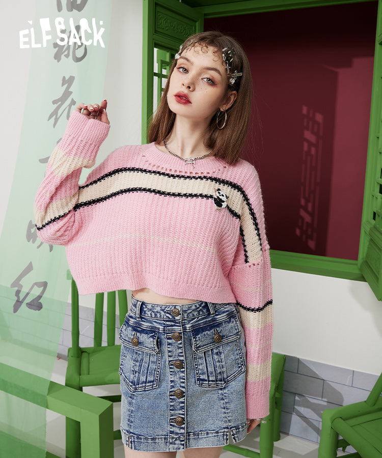 
                  
                    LFSACK Mohair Short Pink Sweaters
                  
                