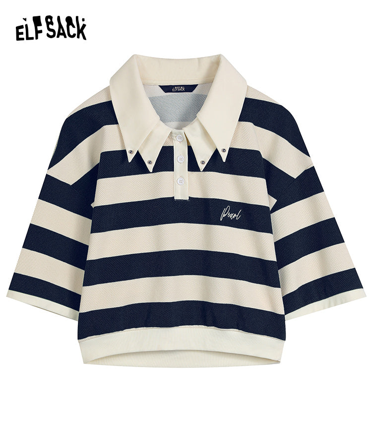 
                  
                    ELFSACK Striped Panelled Short T-Shirts
                  
                