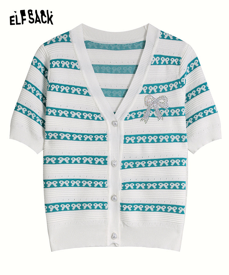 ELFSACK Striped Knitwears Cardigan