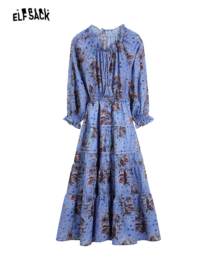 
                  
                    ELFSACK Blue French Floral Dresses
                  
                