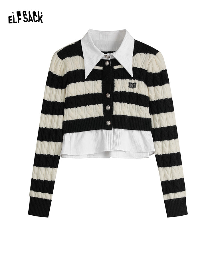 
                  
                    ELFSACK Black and White Striped Knitwears
                  
                