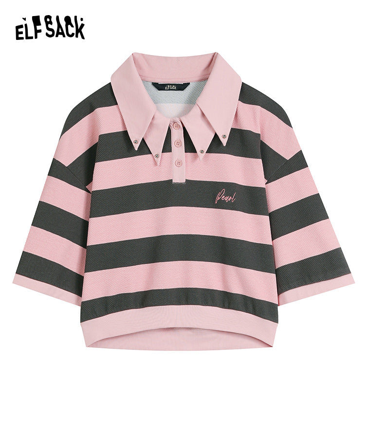
                  
                    ELFSACK Striped Panelled Short T-Shirts
                  
                