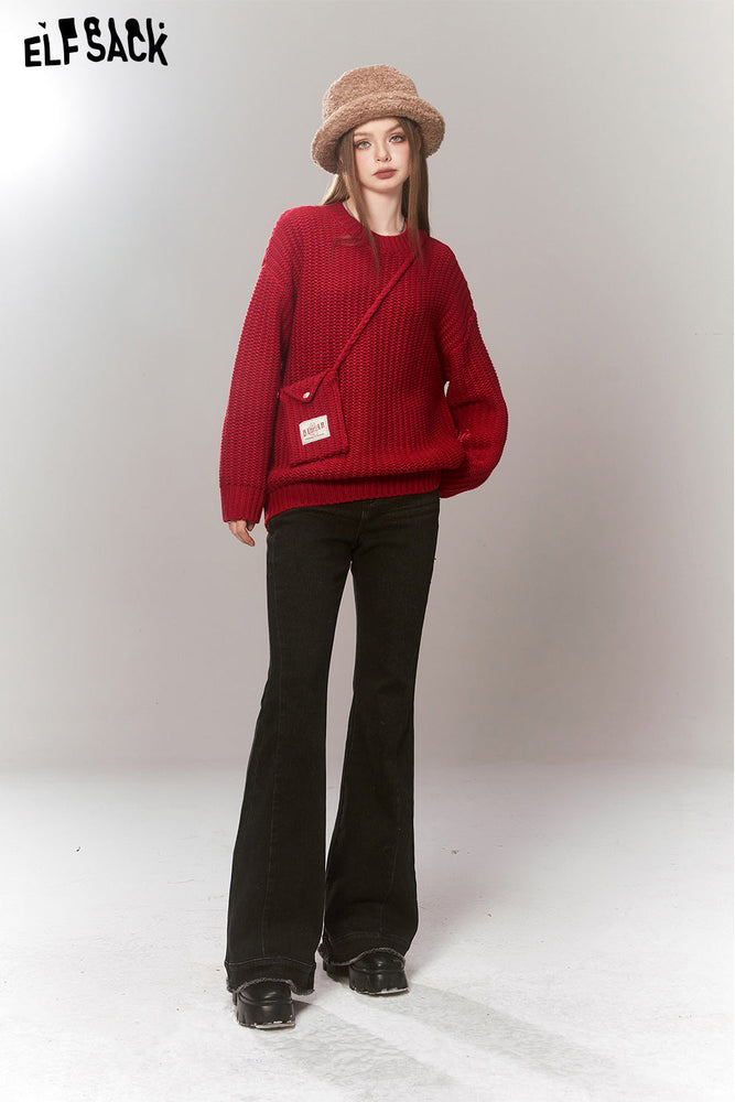 
                  
                    ELFSACK Free Bag Kawaii Christmas Sweater Women 2023 Winter New Korean Fashion Tops
                  
                