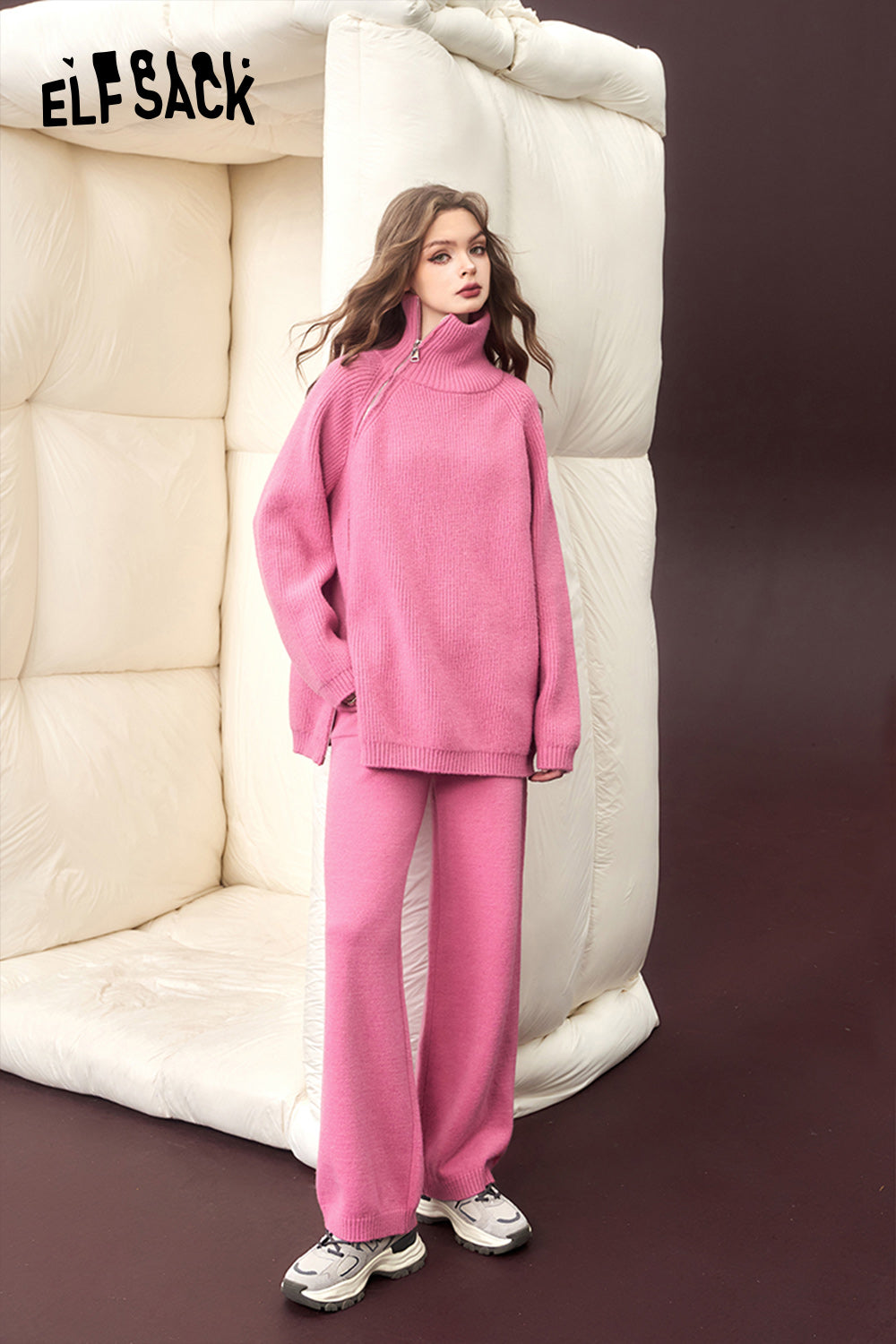 
                  
                    ELFSACK Pant Sets Sweaters Women Winter New Plus Size Korean Fashion 2 Piece Sets Women Outfit
                  
                