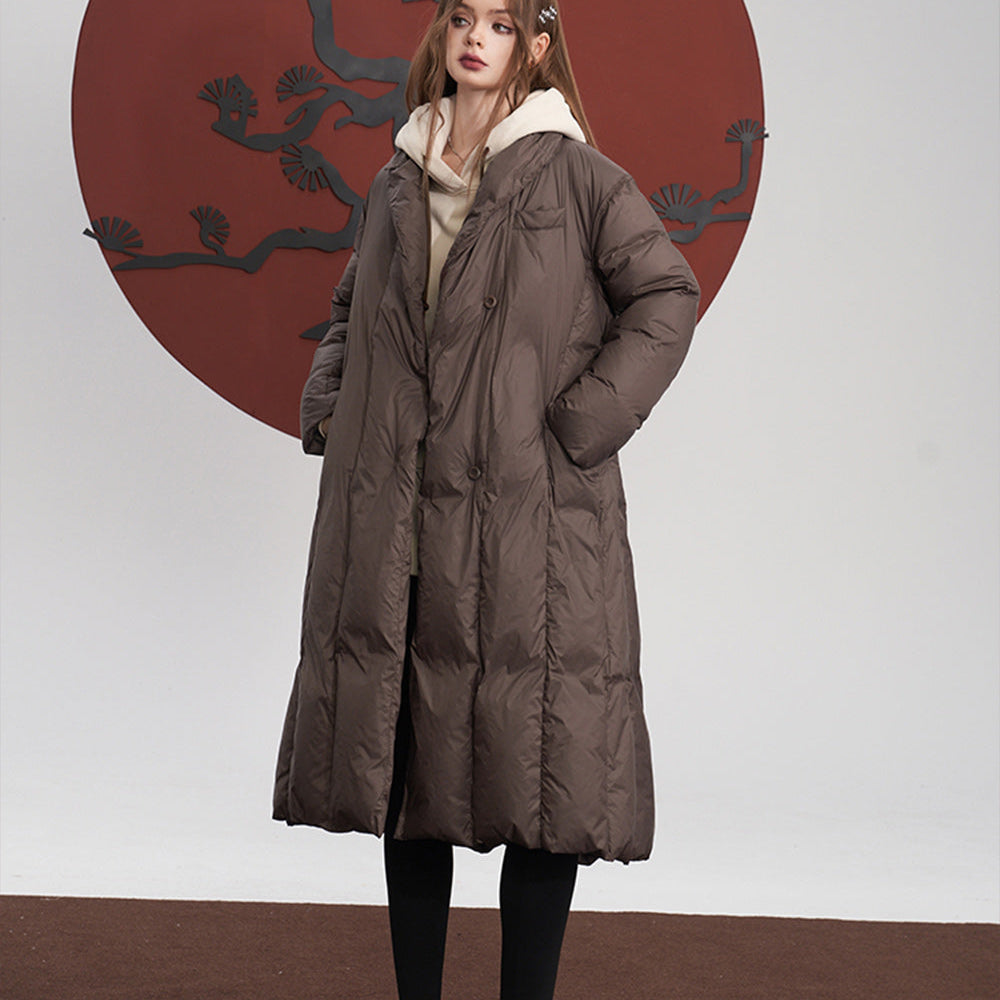 
                  
                    ELFSACK Solid Pure Long Down Jacket Women 2023 Winter Warm Coats
                  
                