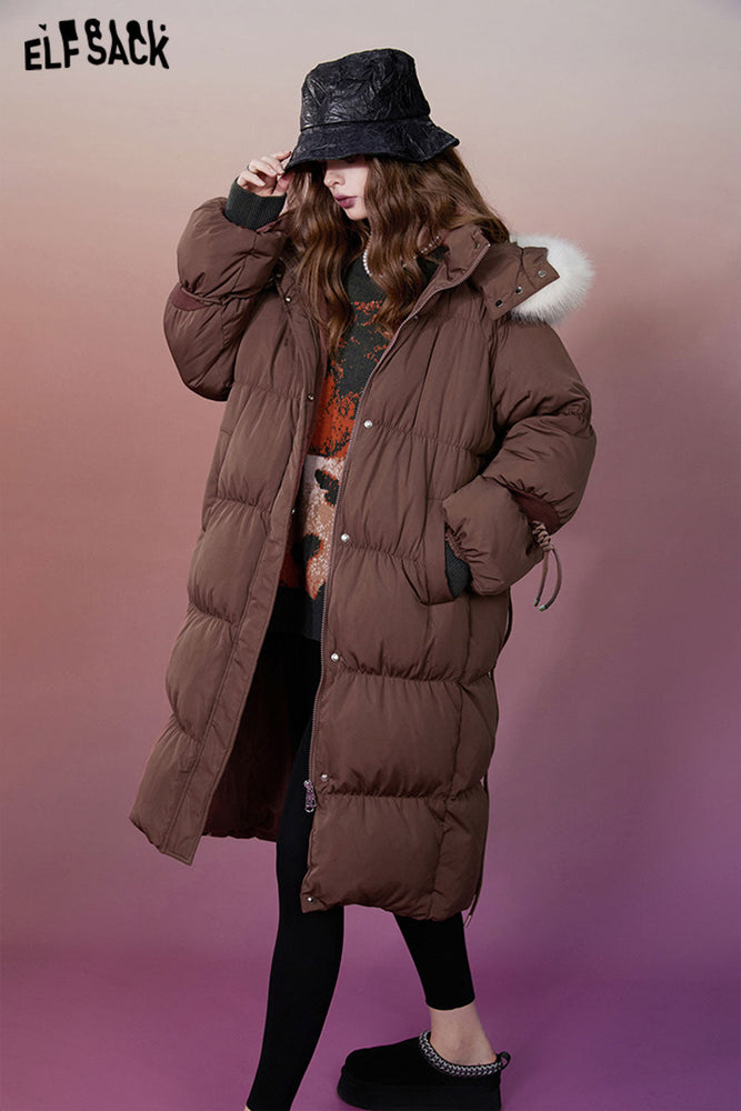 
                  
                    ELFSACK New Chinese Style Down Coats Women 2023 Winter Designer Mid-length Outwears
                  
                