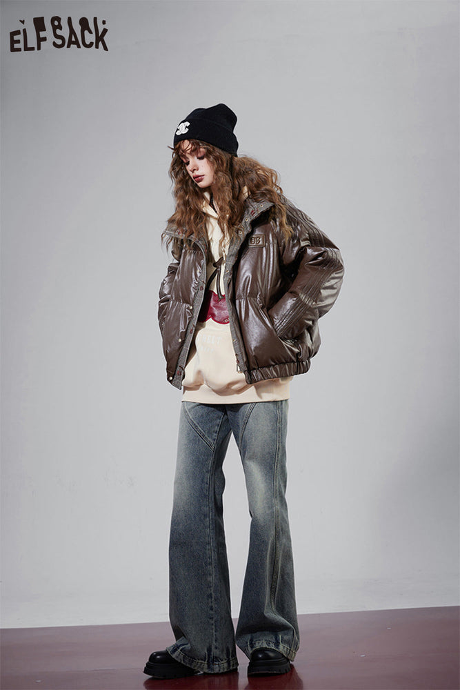 
                  
                    ELFSACK PU Down Coats Women 2023 Winter New Thickened Designer Outwears
                  
                