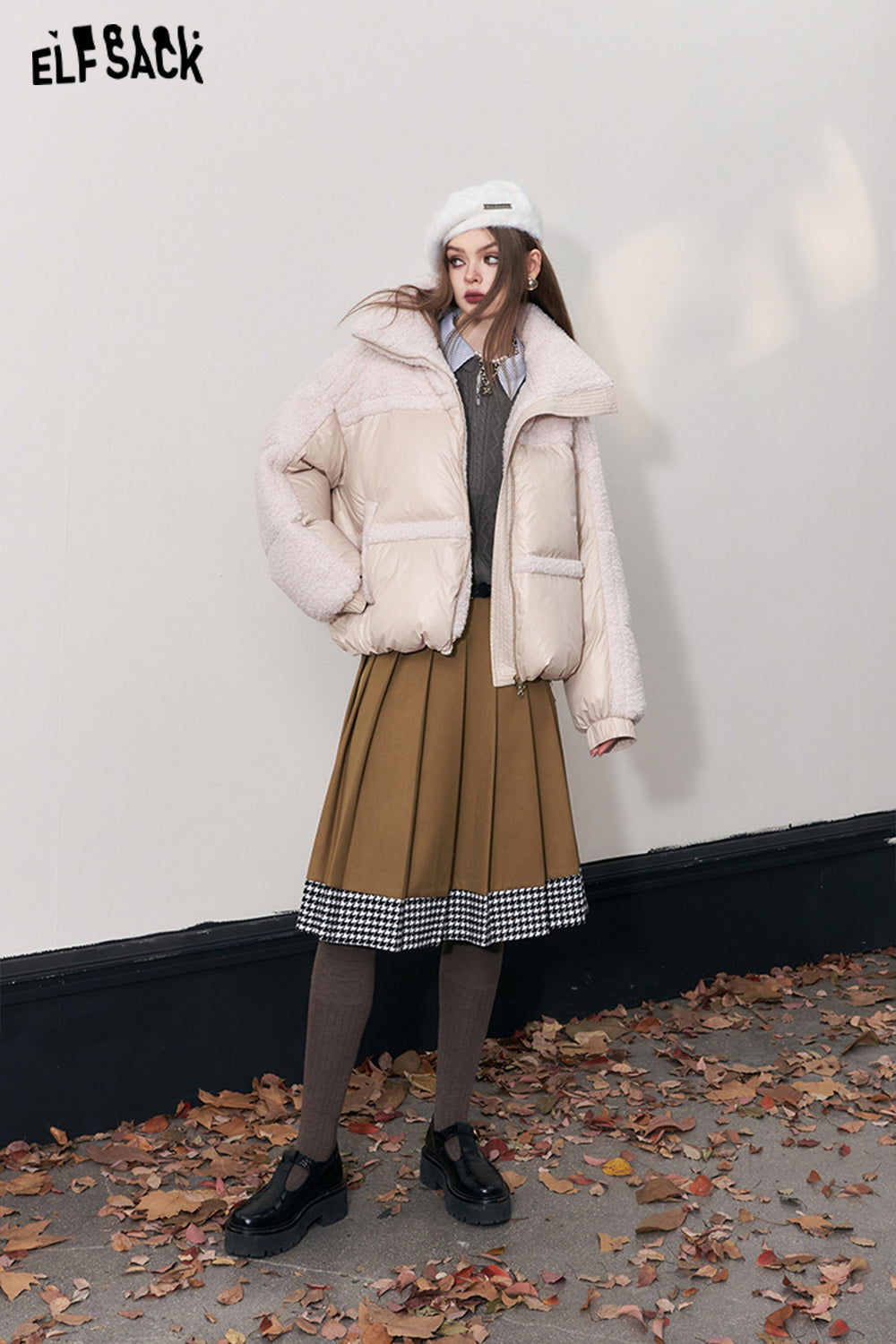 ELFSACK Free Belt Mid-lengh Skirts Women Luxury Elegant Bottom
